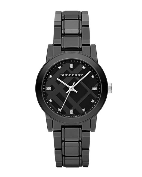 burberry black ceramic watch|Burberry female watches.